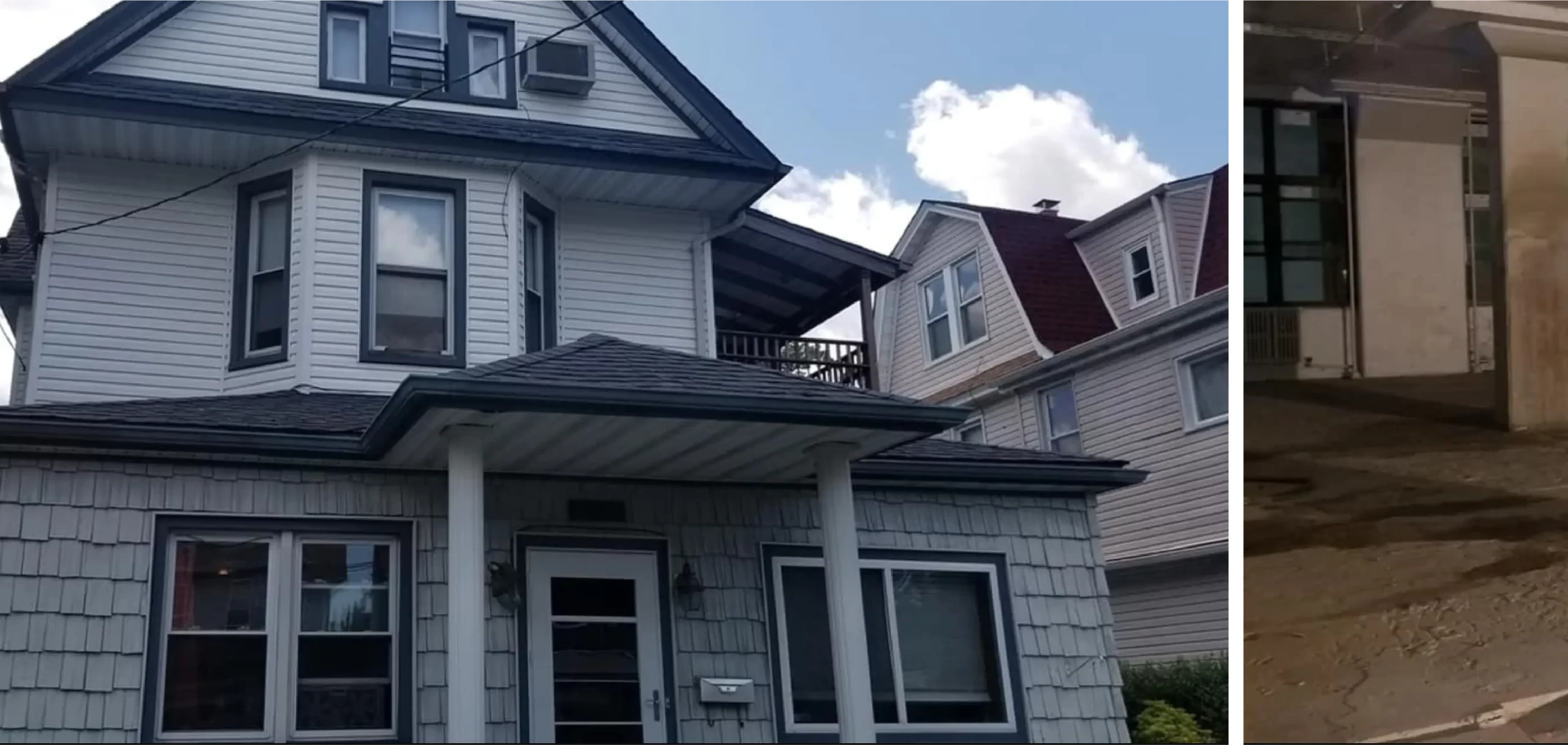 A house with a porch and a roof.